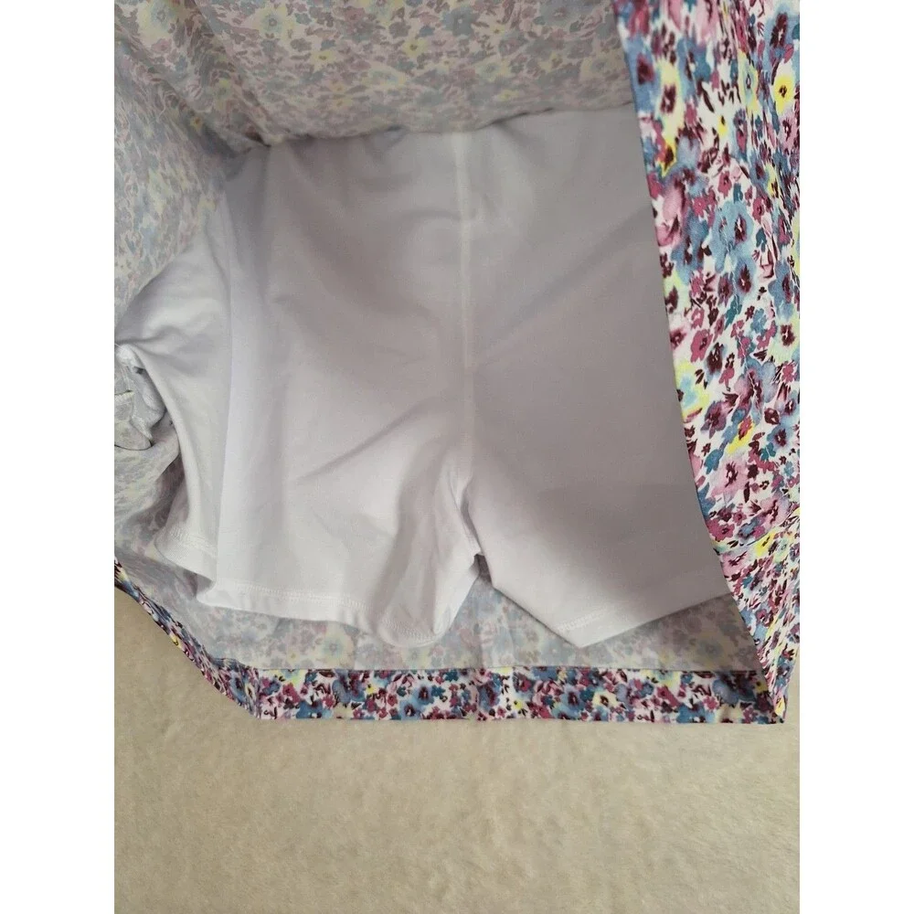 Tek Gear Womens Golf Skort XXL Skirt Shorts Tennis Colorful Floral Zip Closure